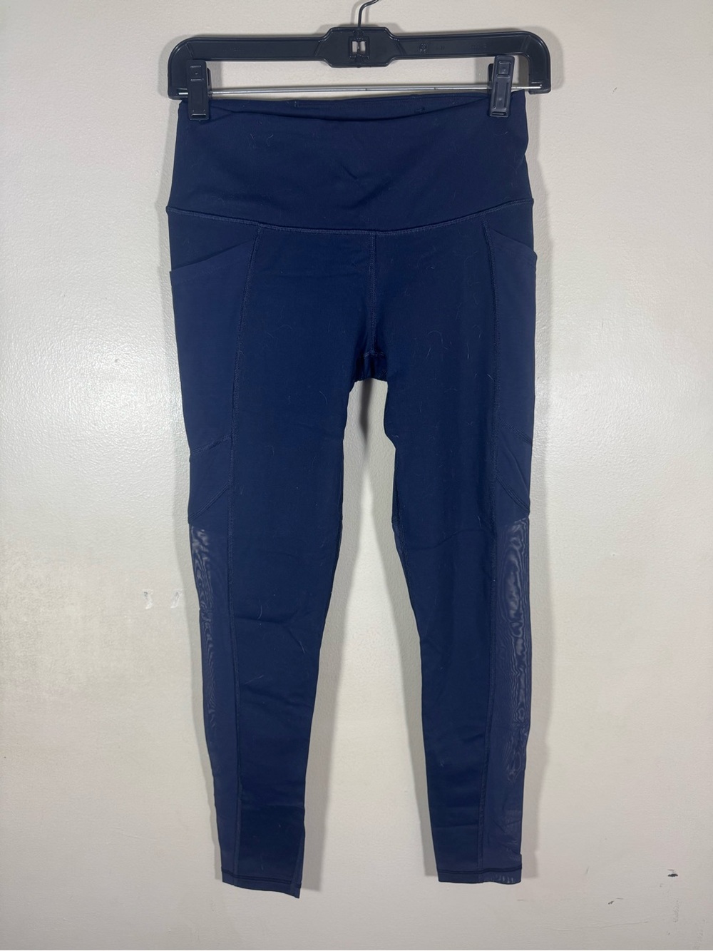 Victoria's Secret Dark Blue High-Waist Mesh-Panel Leggings